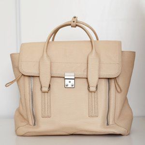 3.1 Phillip Lim Medium Pashli Leather Satchel Handbag in Buff + Dustbag & Card
